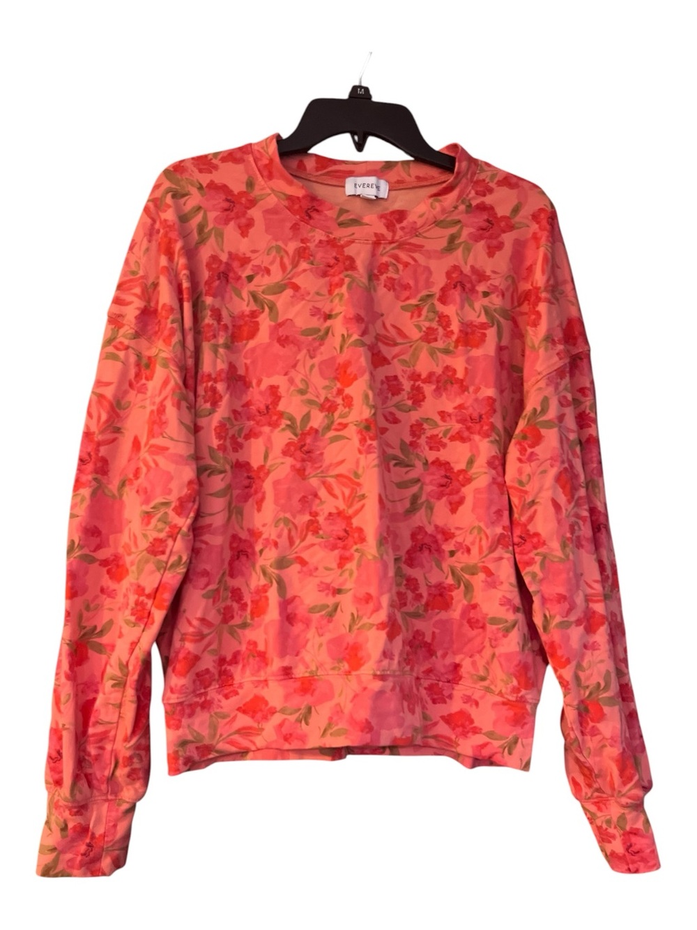 EVEREVE Floral Crewneck Sweatshirt Pink Red Pattern L